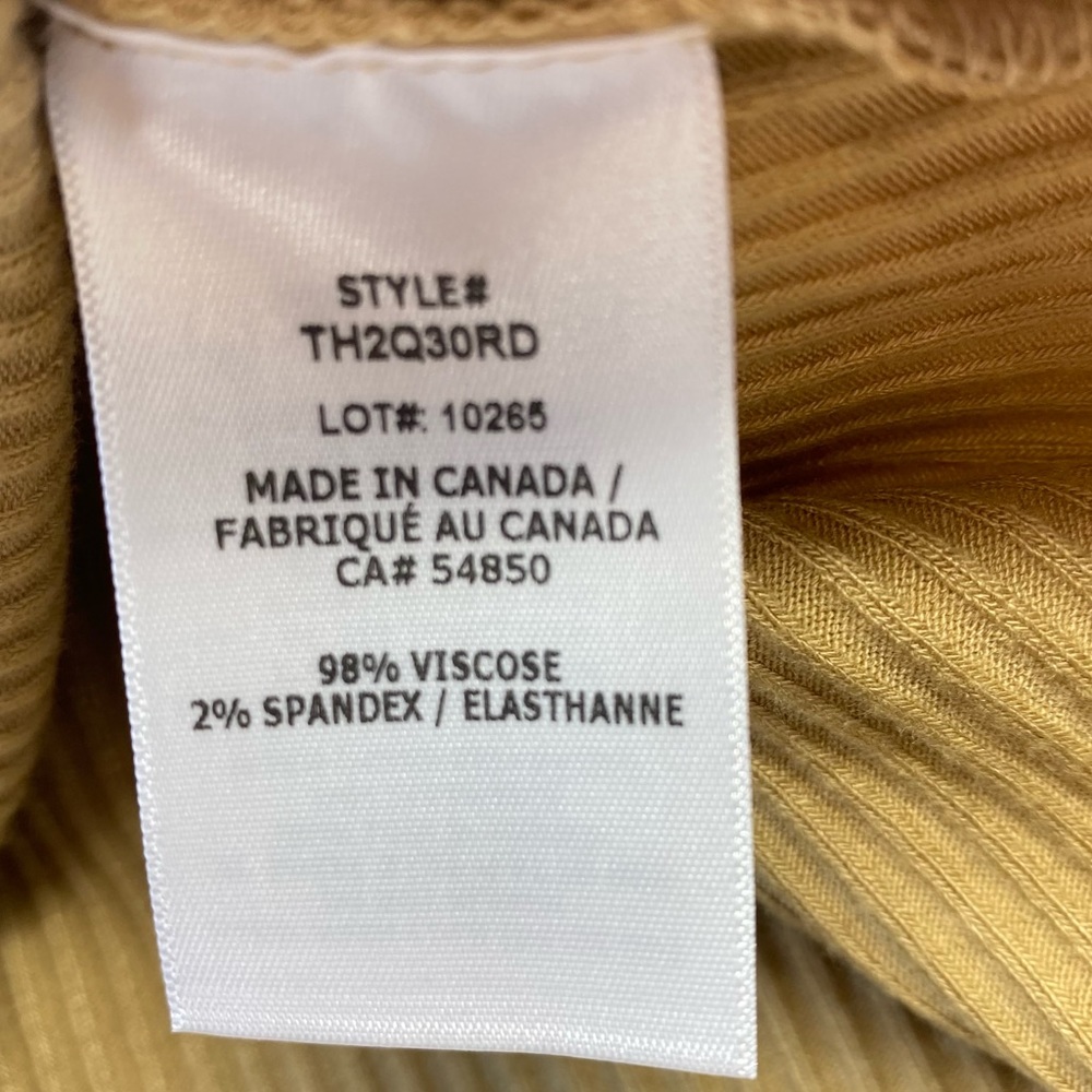 THE RANGE Ribbed Knit Puff Sleeve Neutral Classic Top  Beige Tan Size Small - Picture 14 of 17